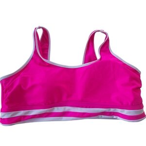 Torrid Pink and White Swim Top